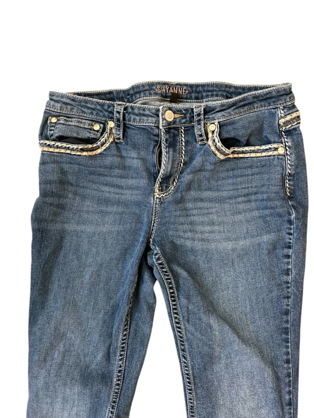 Shyanne Bootcut Jeans Women’s Size 33 Western Embroidered Pocket Mid Rise Denim